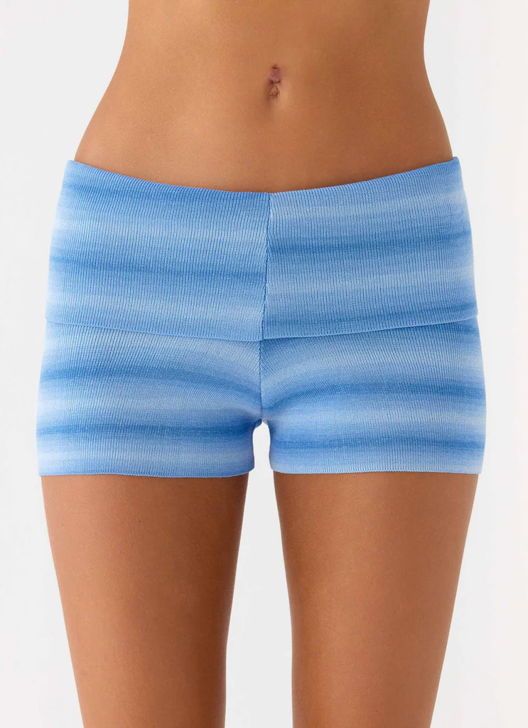 Lay Back Knit Shorts - Cerulean