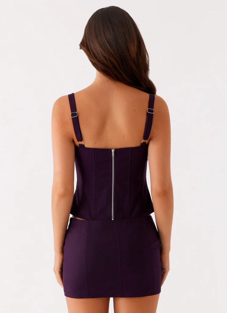 Campbell Corset Top - Plum