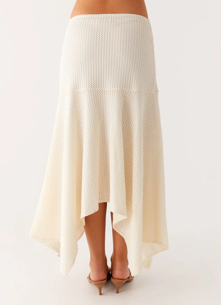 Evaden Low Rise Midi Skirt - Ivory