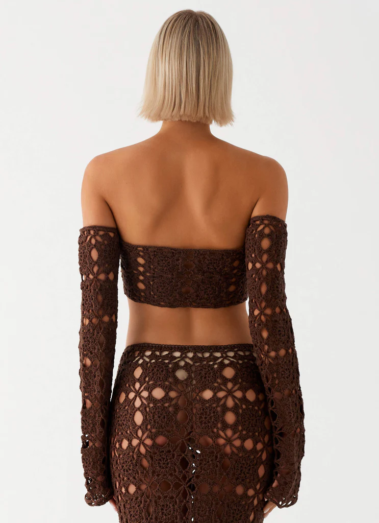 Sorrentino Crochet Long Sleeve Top – Chocolate Sorrentino Crochet Long Sleeve Top - Chocolate