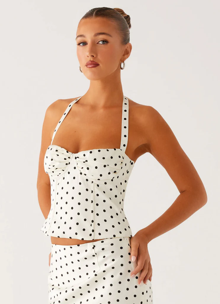 Breanne Top – White Polka Dot Breanne Top - White Polka Dot