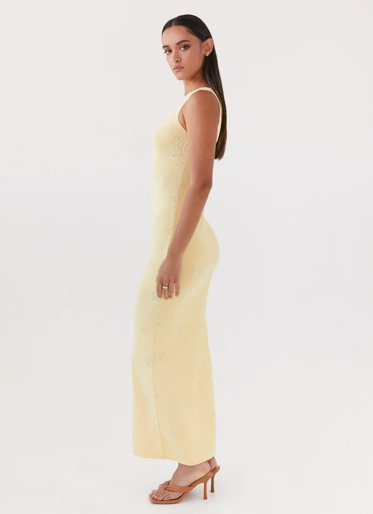 Holly Knit Maxi Dress – Yellow Holly Knit Maxi Dress - Yellow