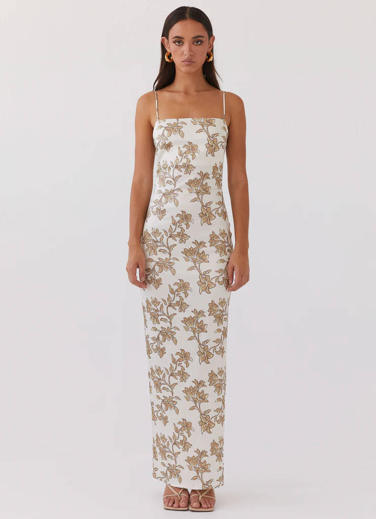 Lara Satin Maxi Dress – Hazel Bloom Lara Satin Maxi Dress - Hazel Bloom