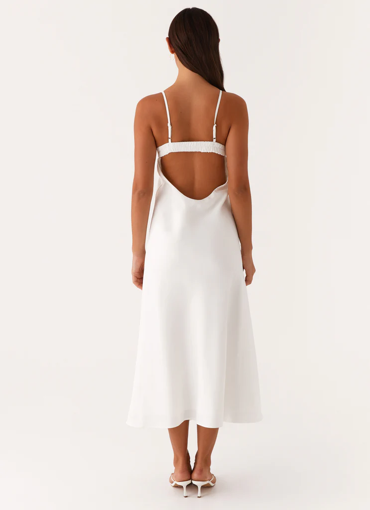 Take Note Midi Dress – White Take Note Midi Dress - White