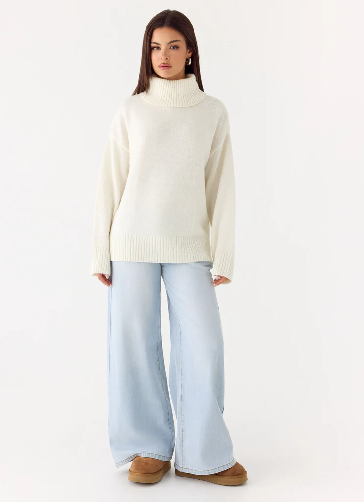 Gabrielle Knit Sweater - Ivory Cream