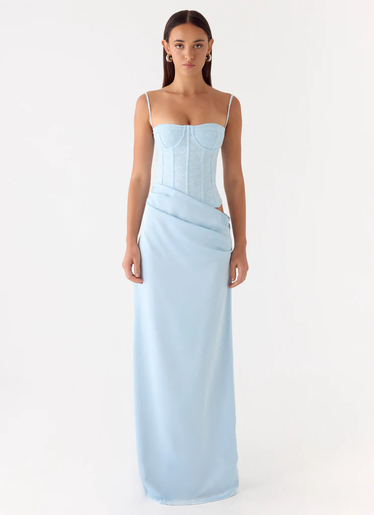 Kalila Corset Maxi Dress - Blue