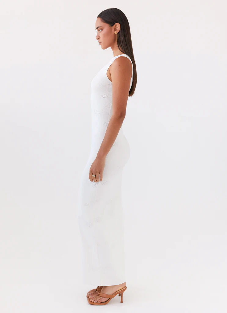 Holly Knit Maxi Dress – White Holly Knit Maxi Dress - White