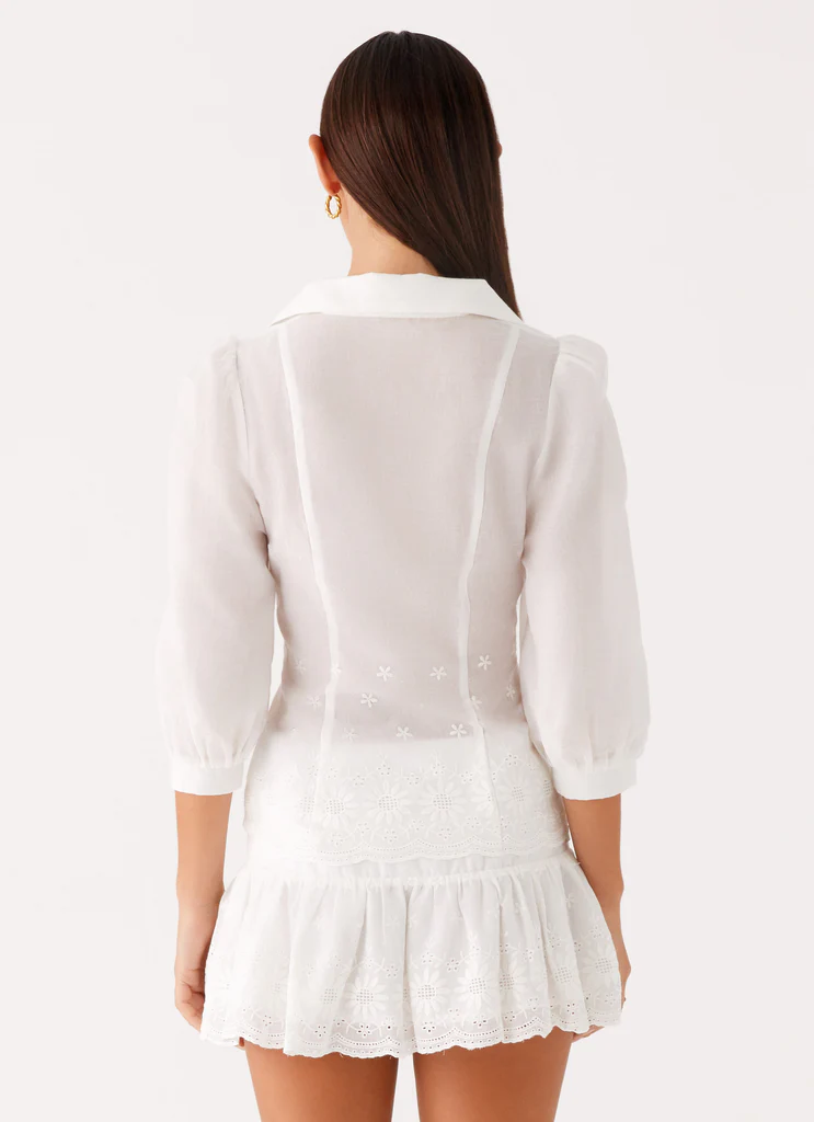 Sync Love Broderie Mini Skirt - White