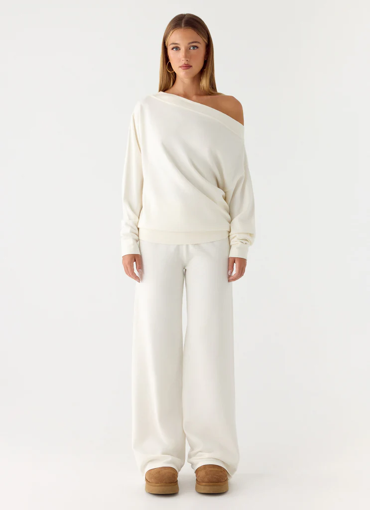 Sherlee Knit Pants - White