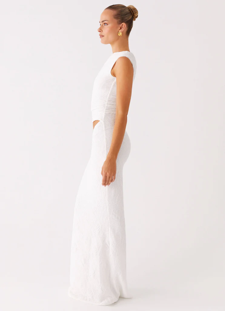 Galantis One Shoulder Maxi Dress - White