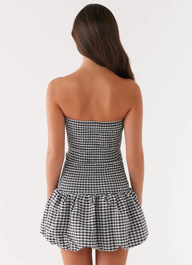 Martell Mini Dress – Black Gingham Martell Mini Dress - Black Gingham