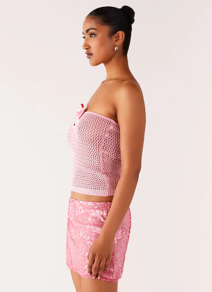 Galia Crochet Top – Pink Galia Crochet Top - Pink