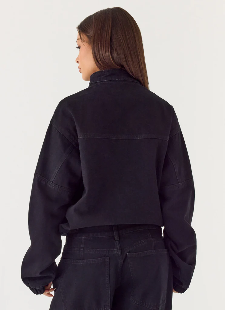 Waylon Denim Bomber Jacket - Black