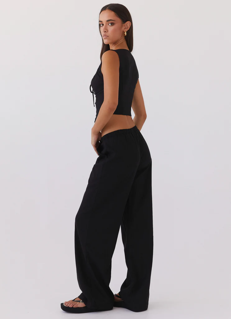 Fresh Face Linen Pants – Black Fresh Face Linen Pants - Black