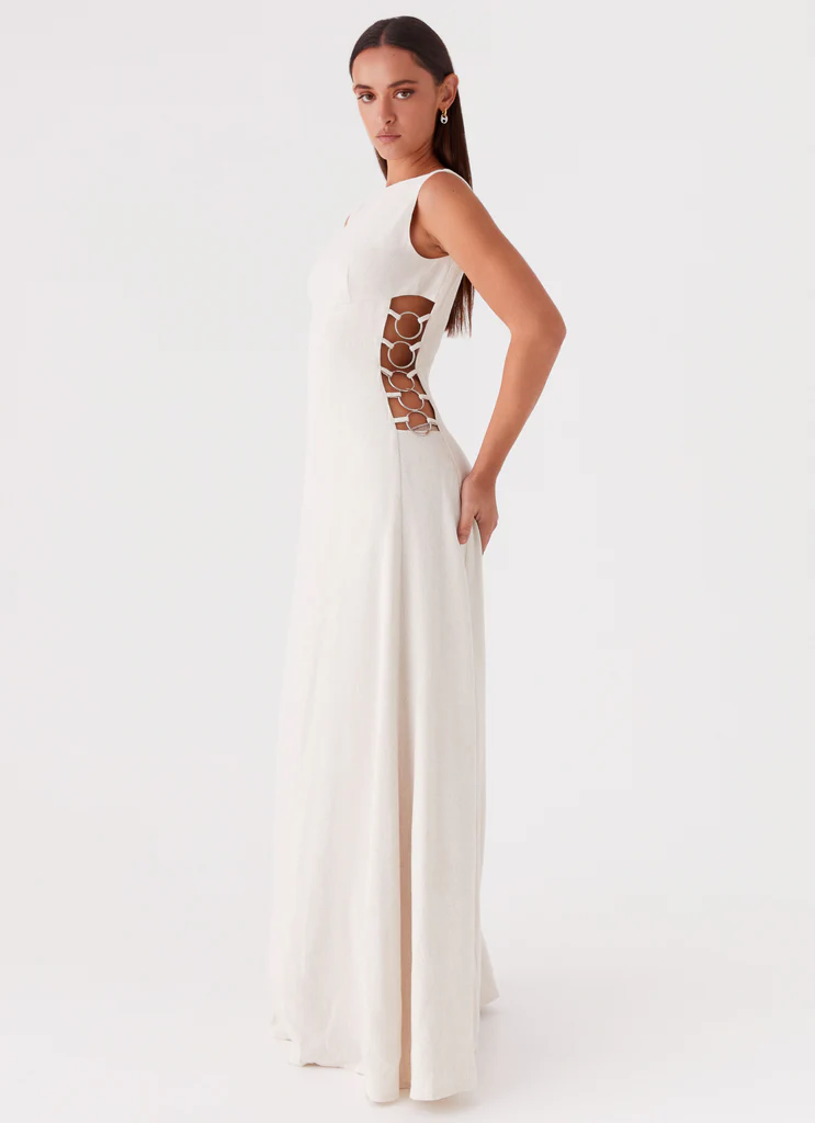 Catherine Linen Maxi Dress - Oatmeal