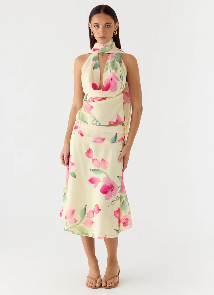 Get Me Halter Backless Top - Lemon Soleil