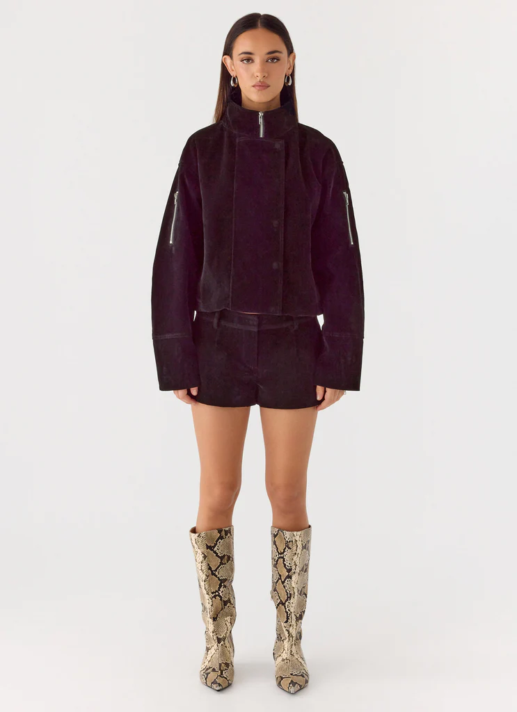 Jeremy Faux Suede Shorts - Black