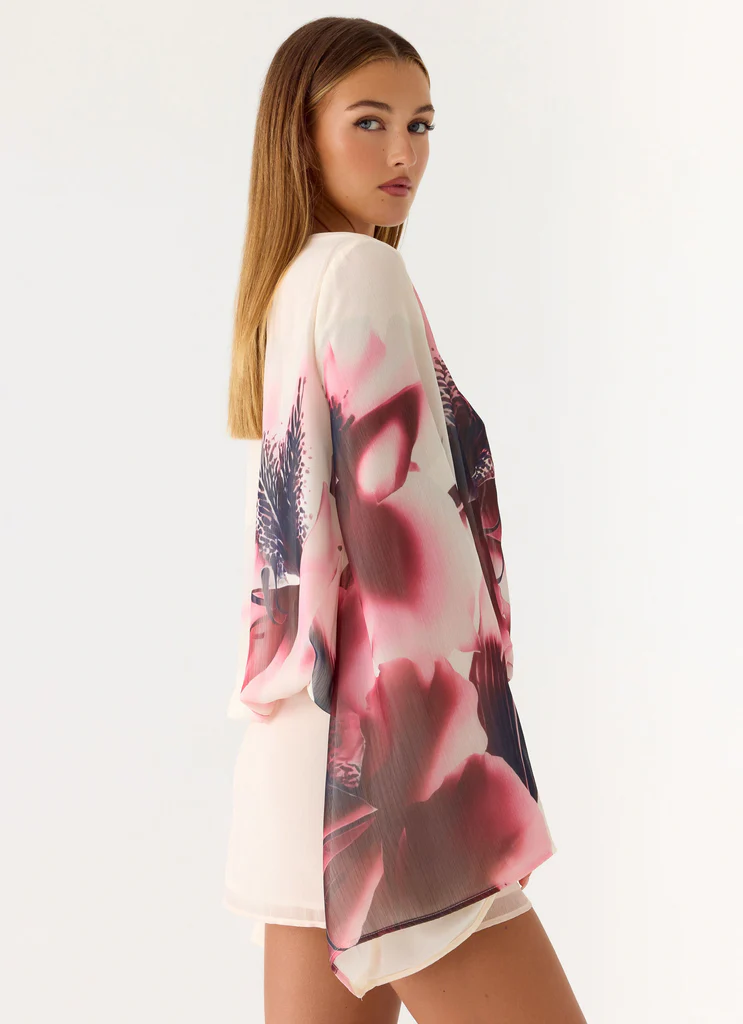 Junia Long Sleeve Mini Dress - Velvet Bloom