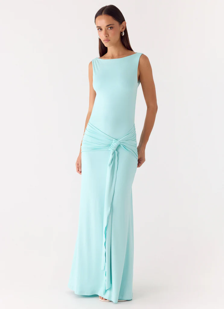 Fault Line Maxi Dress - Aqua