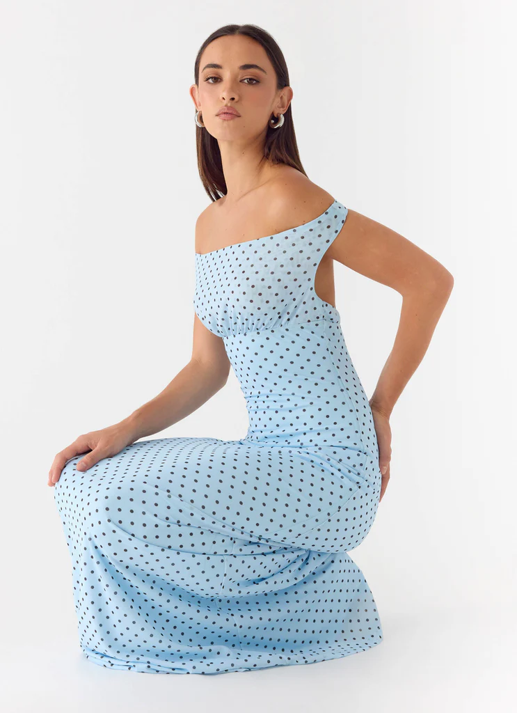 Like Me Now Maxi Dress – Blue Mocha Dot Like Me Now Maxi Dress - Blue Mocha Dot