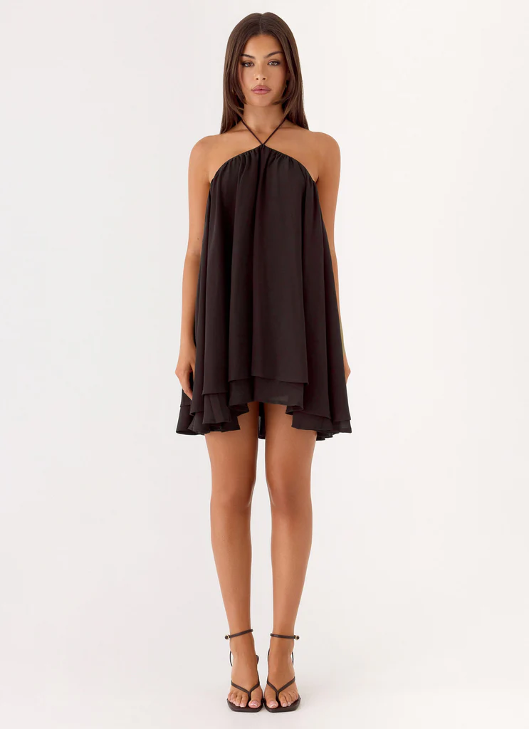 Alicelle Halter Mini Dress - Chocolate