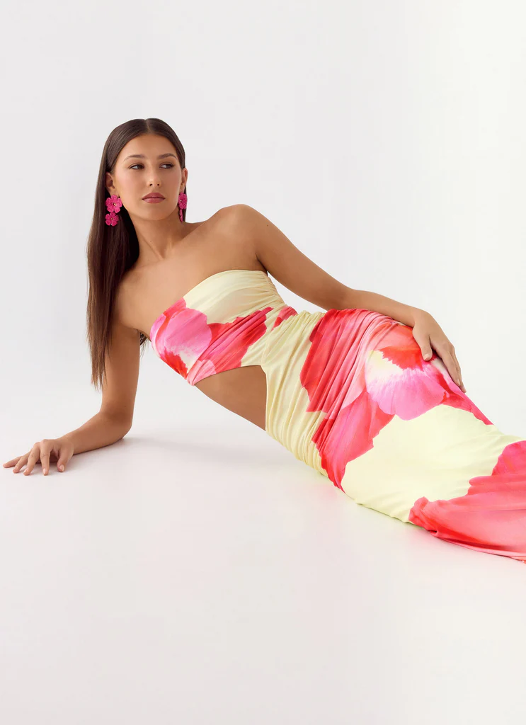 In The Rhythm Maxi Dress - Yellow Floral Spritz
