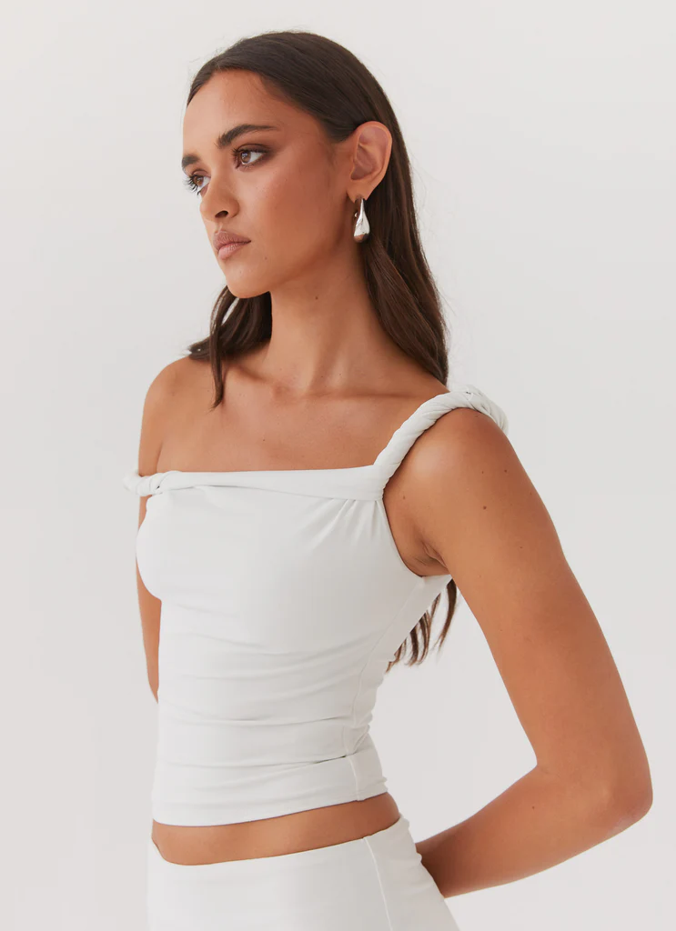 Solace Soul Twist Shoulder Top – Ivory Solace Soul Twist Shoulder Top - Ivory