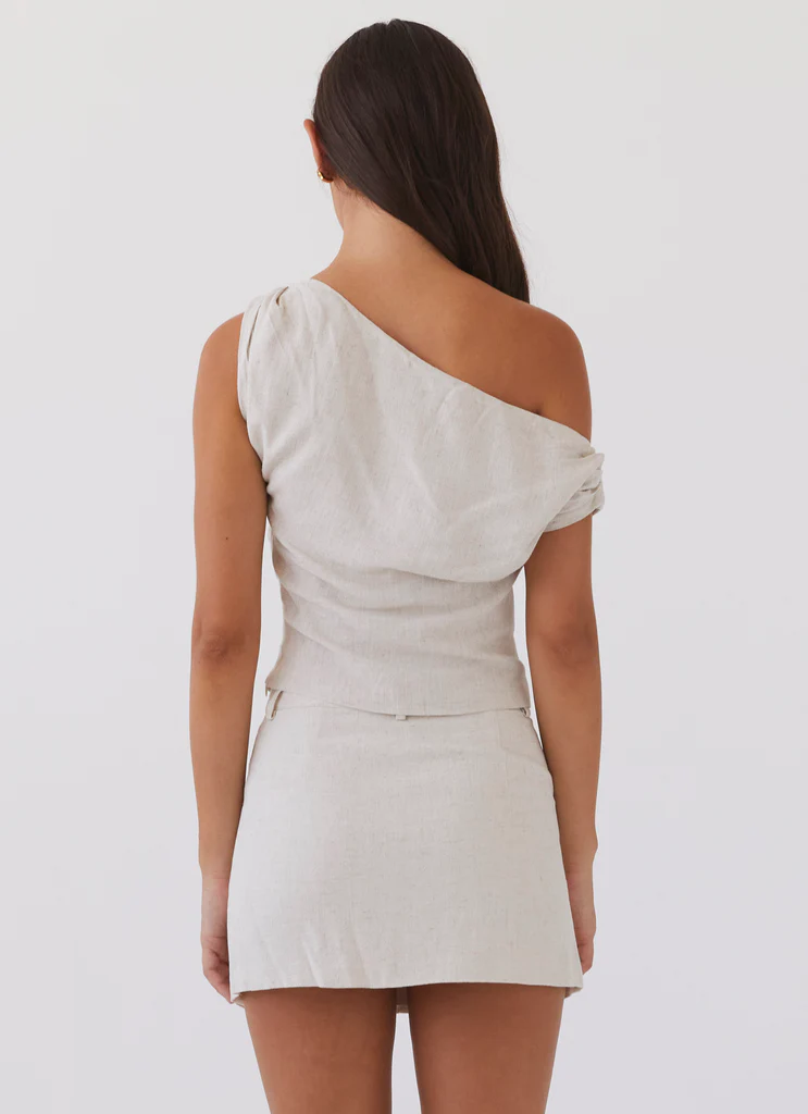 Marissa Linen Mini Skirt – Oatmeal Marissa Linen Mini Skirt - Oatmeal
