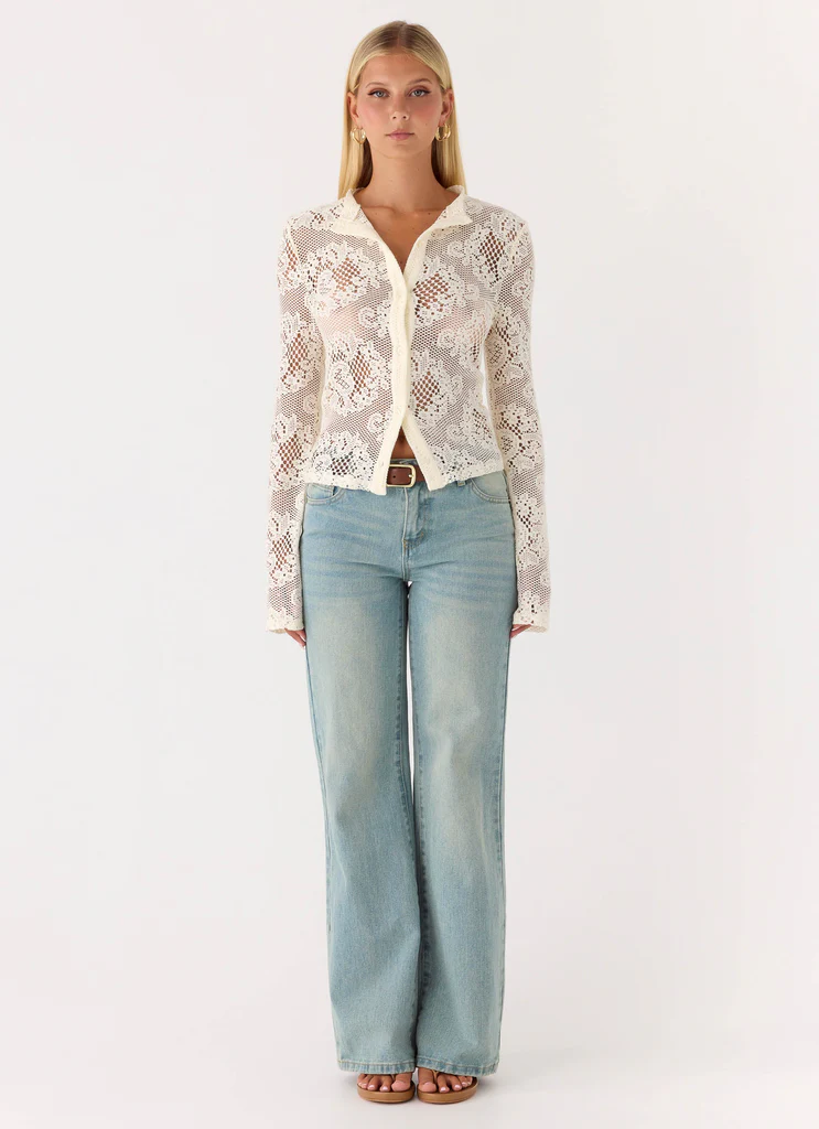 Orellia Long Sleeve Top - Ivory