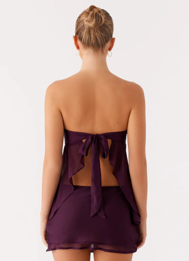 Caleb Mini Skirt - Plum