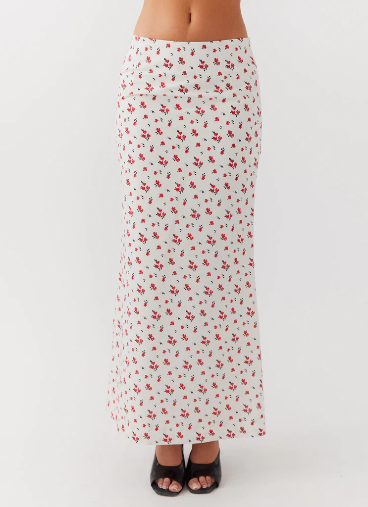 Ariana Linen Maxi Skirt - Poppy Floral