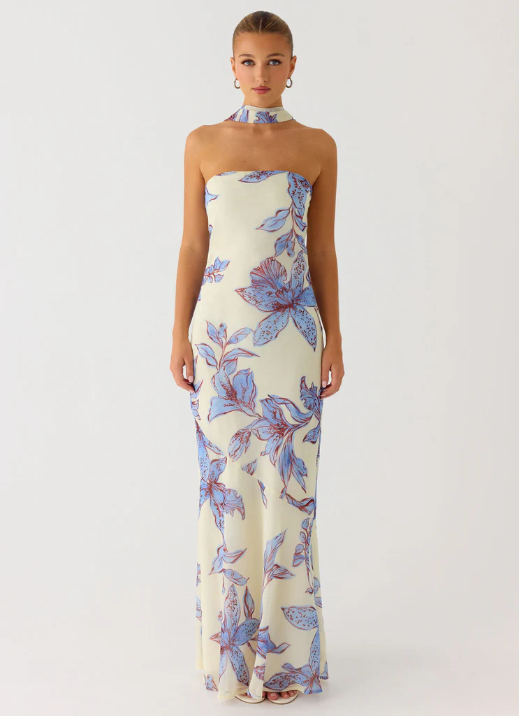 Under The Pagoda Maxi Dress - Violet Blossom