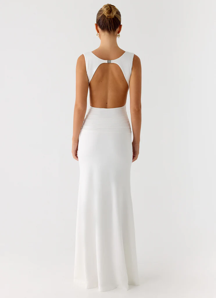 Cherry Sky Maxi Dress - White