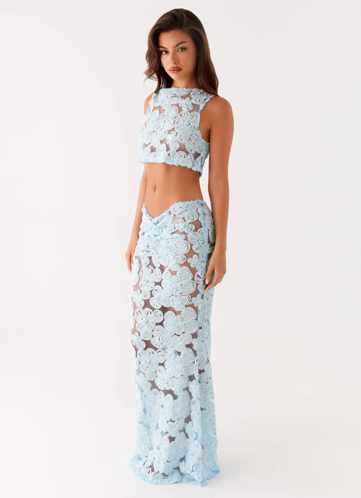 Fiorella Floret Maxi Skirt – Blue Fiorella Floret Maxi Skirt - Blue