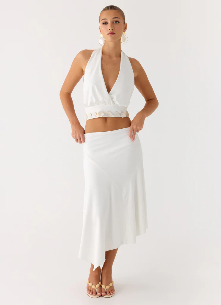 Ignite It Midi Skirt - White