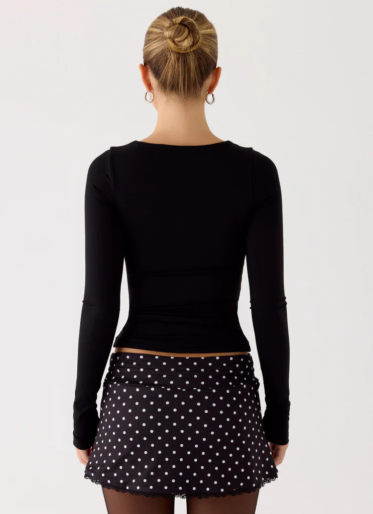 Get No Sleep Mini Skort - Black Polkadot