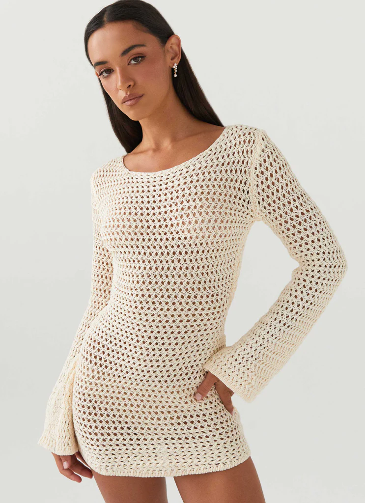 Down For The Ride Crochet Mini Dress – Ivory Down For The Ride Crochet Mini Dress - Ivory