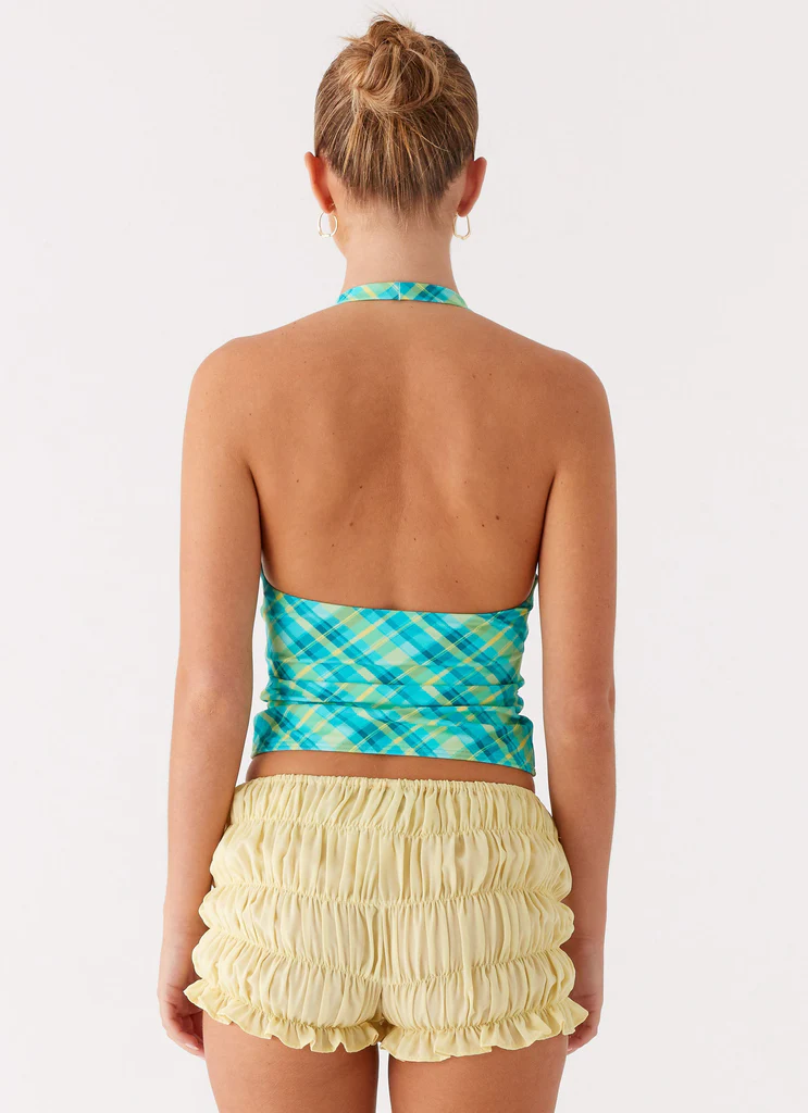 Jetsetter Halter Top - Green Check
