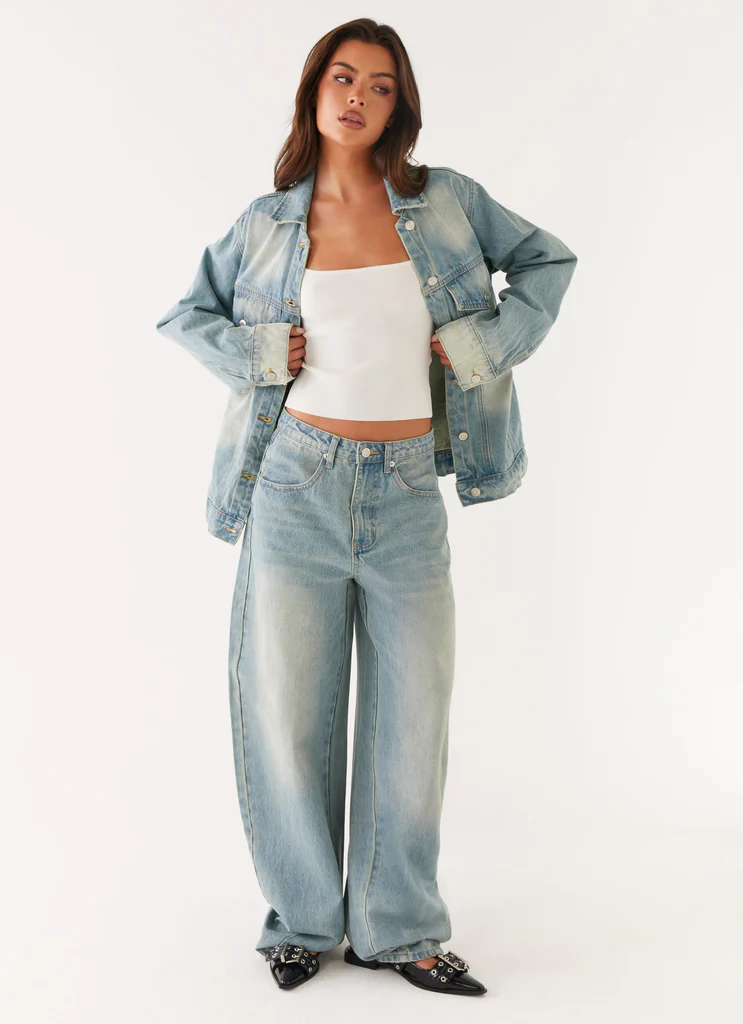 Maxwell Baggy Denim Jeans - Washed Blue