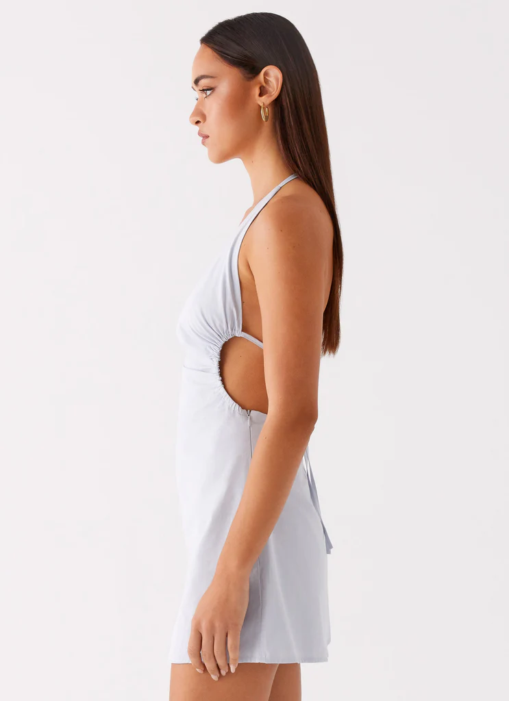 Albie Cotton Mini Dress - Cornflower Blue