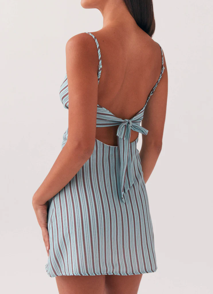 Flora Linen Mini Dress – Coastal Stripe Flora Linen Mini Dress - Coastal Stripe