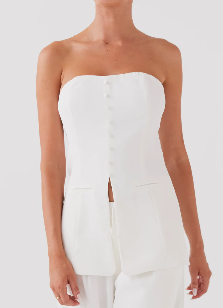Riveria Tailored Strapless Top – Ivory Riveria Tailored Strapless Top - Ivory