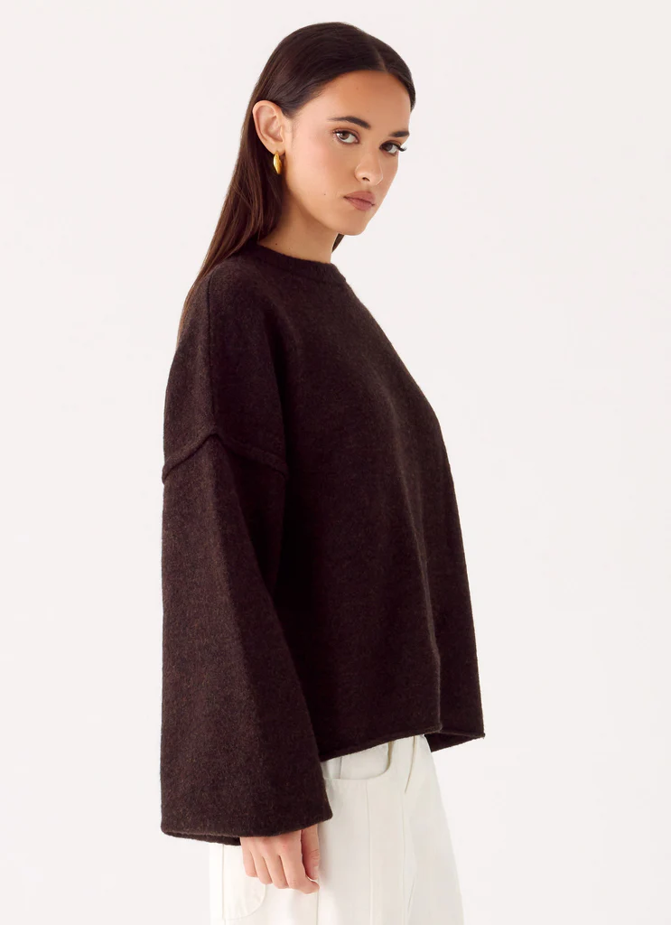 Jack Oversized Knit Sweater – Chocolate Jack Oversized Knit Sweater - Chocolate