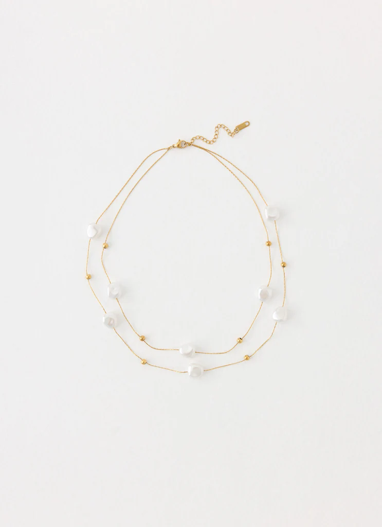 Serena Pearl Necklace - Pearl/Gold