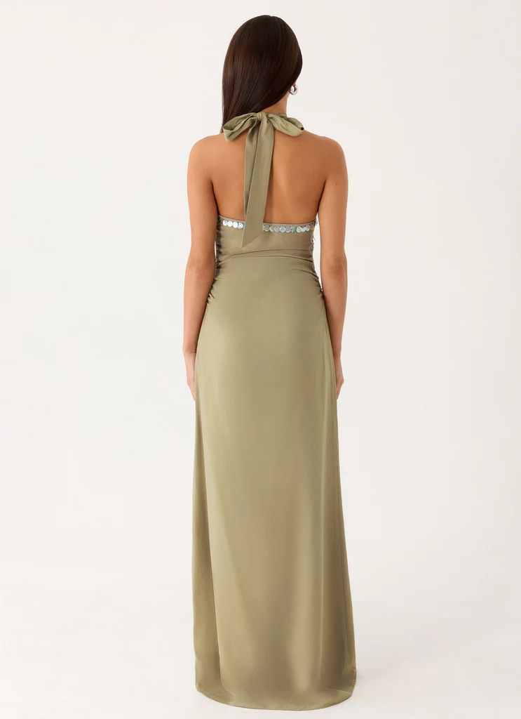 Lorela Maxi Dress - Pale Olive
