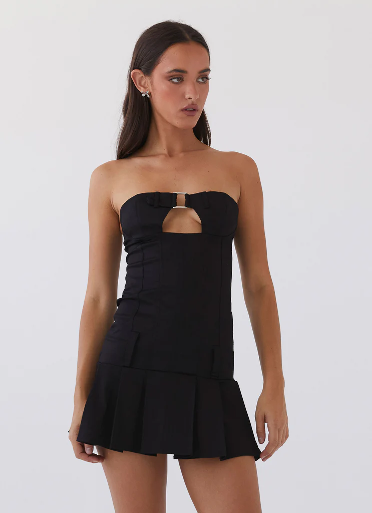 Case Closed Mini Dress – Black Case Closed Mini Dress - Black