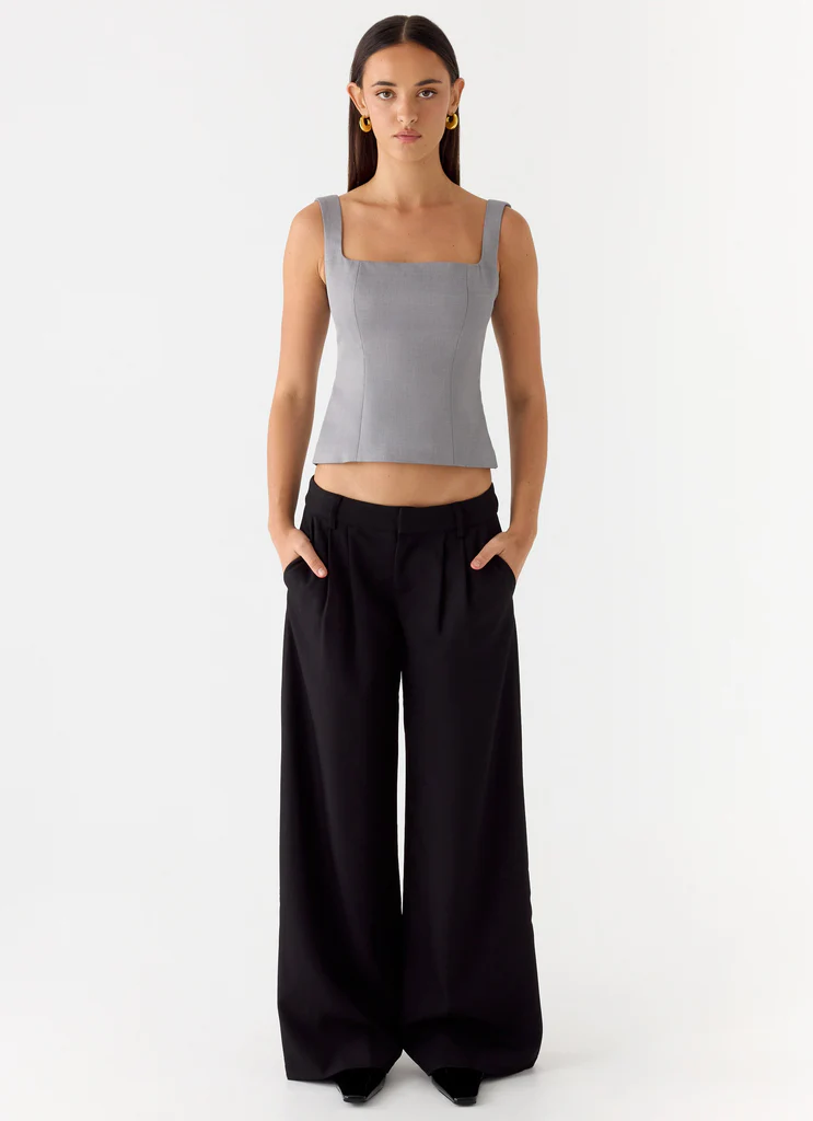 False Start Top - Smoke Grey