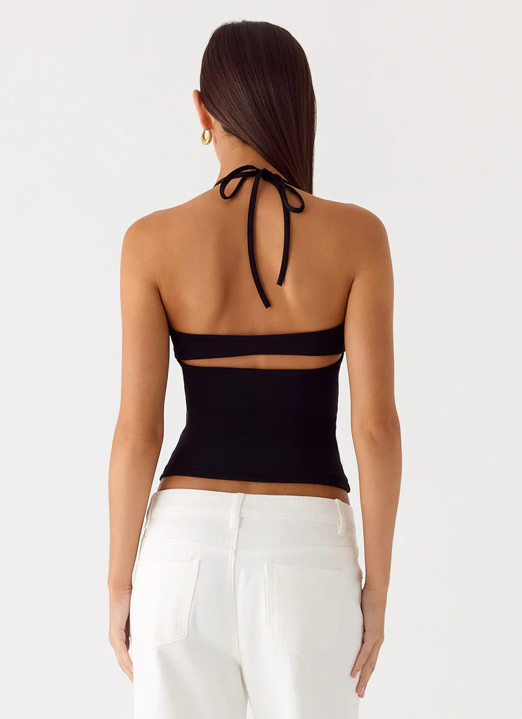 Chauncey Halter Top - Black