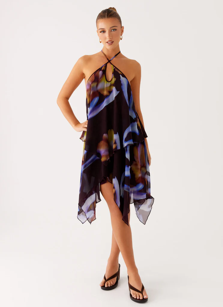 Verbena Midi Dress - Dark Floral