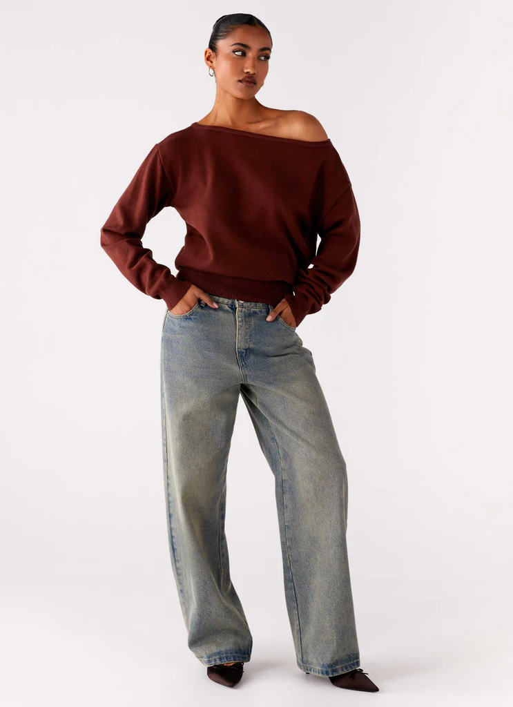 Jaelin Asymmetric Top - Chocolate